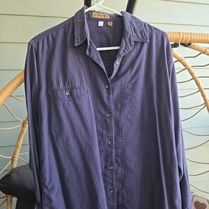 Ruff Hewn Made In The USA Purple Plaid Button Top Size L
